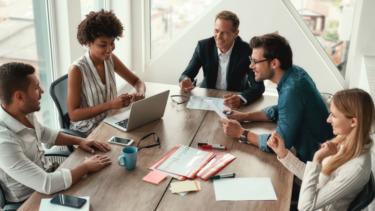 A group of business leaders having a meeting